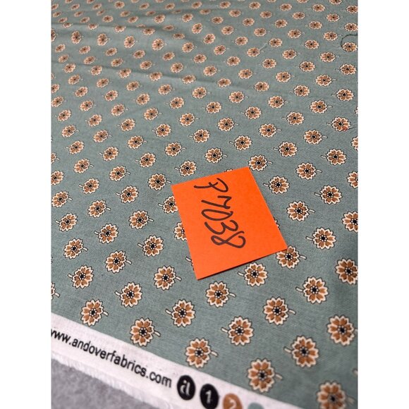 Andover Fabrics Green Floral Cotton Quilting Fabric by Kathy Hall 19x22" - Picture 6 of 6